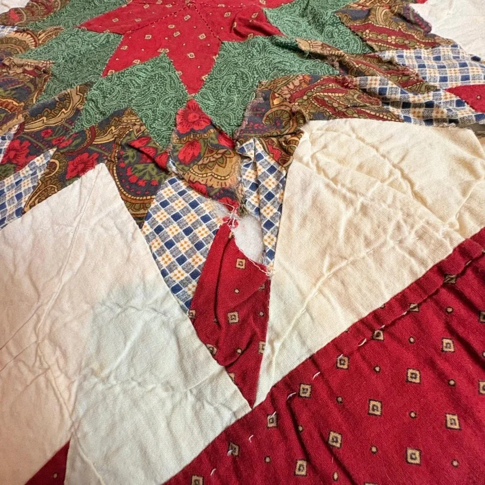 Antique Log Cabin Quilt Full Double Antique Fit Summer Weight Hand Quilted 1920s